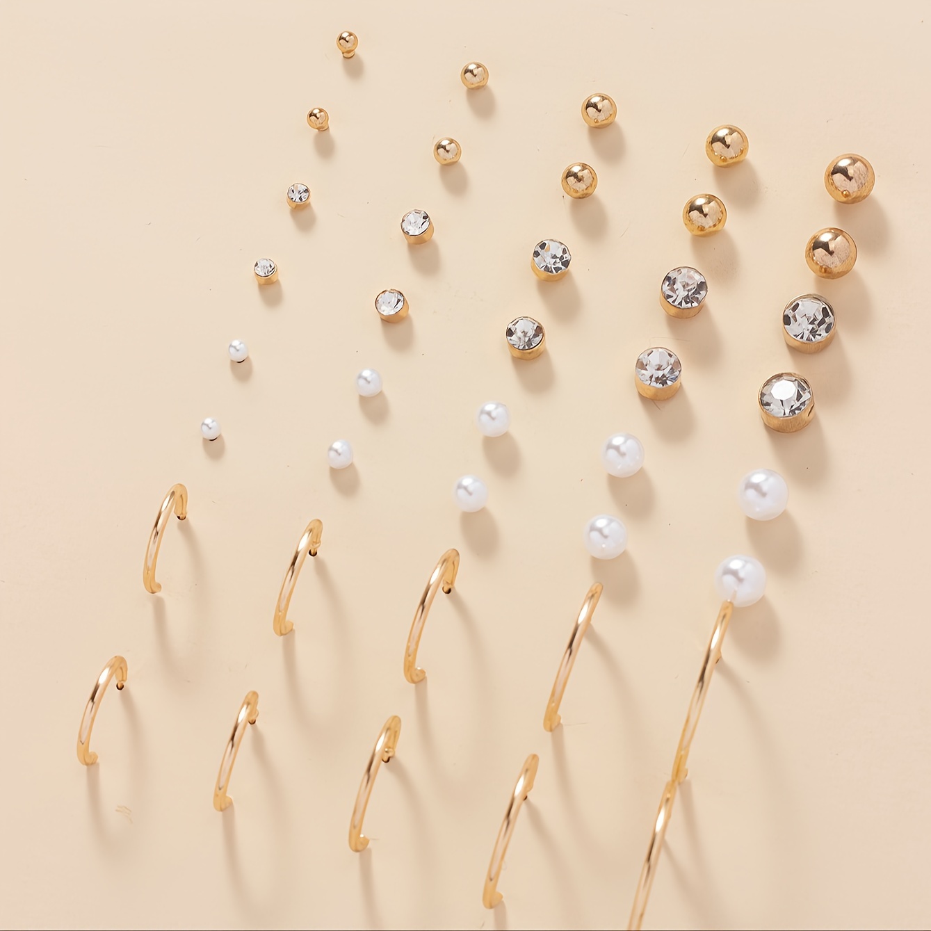 20 Pairs Pearl Ear Studs Women's Holiday Gift